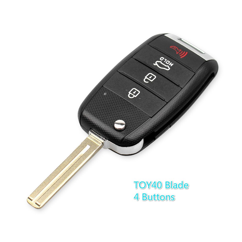 Dandkey-carcasa de repuesto para llave de coche, funda de entrada remota, Fob, 3/4 botones, para KIA K2 K5 Sorento Soul Carens Sportage: 4 Buttons TOY40