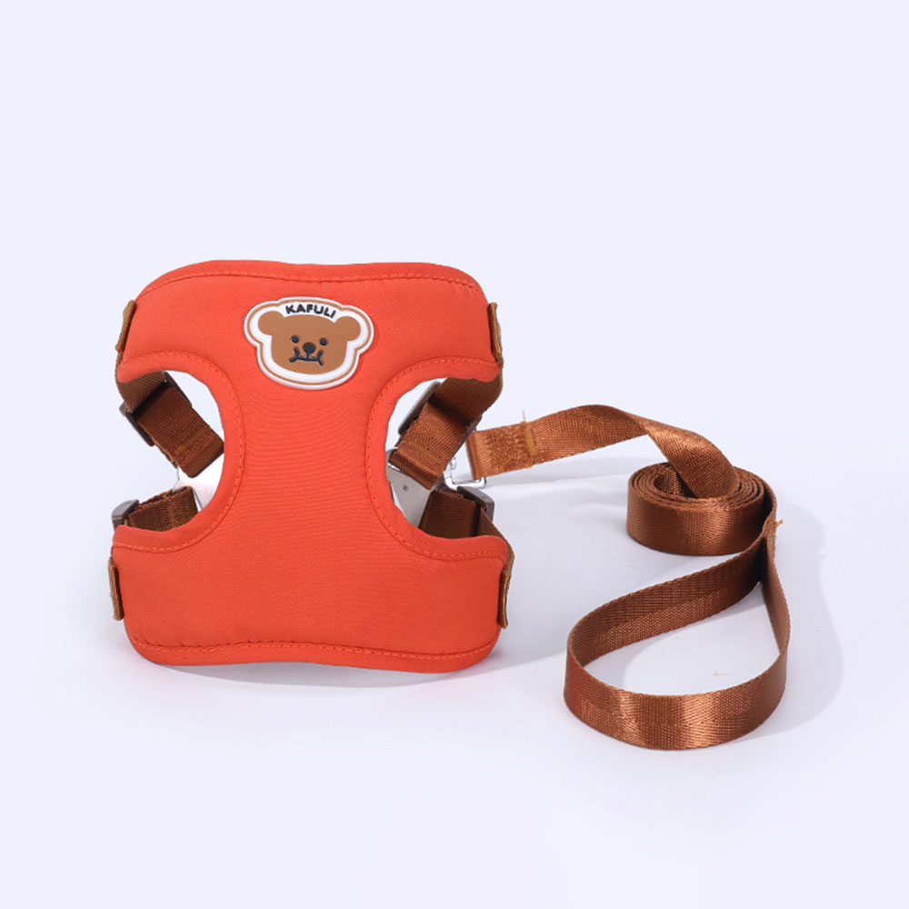 Dog Harness Leash for Medium Dogs - Comfortable Pet Chest Harness, Durable Walking Rope, Adjustable Fit, Ideal for Daily Walks: S / Orange