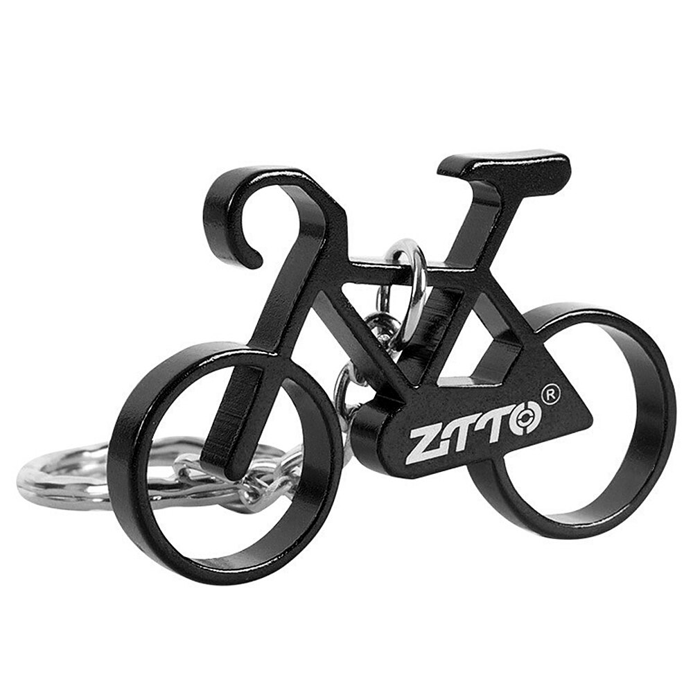 Mini Bike Key Chain Aluminum Alloy Bicycle Keychain Key Chain Ring: Black