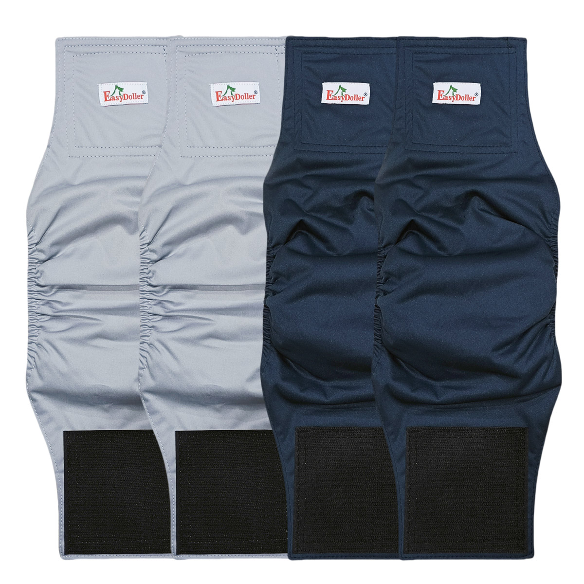 Couche-culotte lavable pour chien, 4 pièces, pantalon physiologique réutilisable pour animaux de compagnie, couche-culotte en tissu, bande ventrale, anti-fuite, pour l'entraînement: L / Bleu