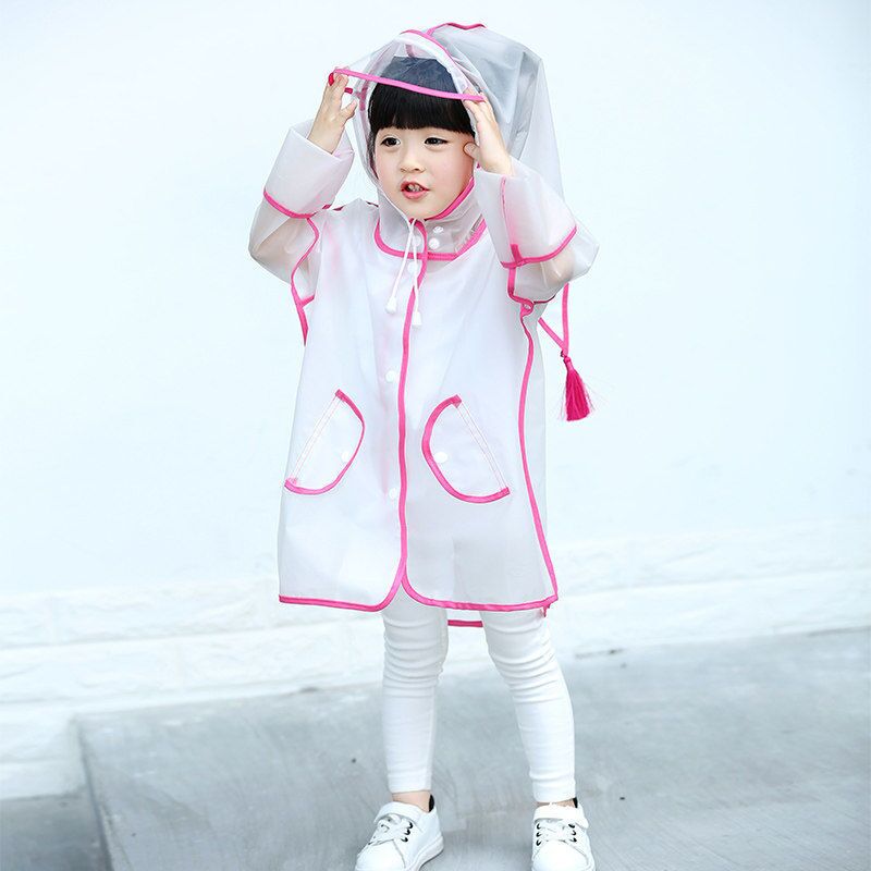 Kinder Regenmantel Wasserdicht Regen Poncho Klar Transparent Kinder kindergarten schule Student Regenanzug Schutzhülle Poncho Abdeckungen: Rosa / XXL  7-10 Y