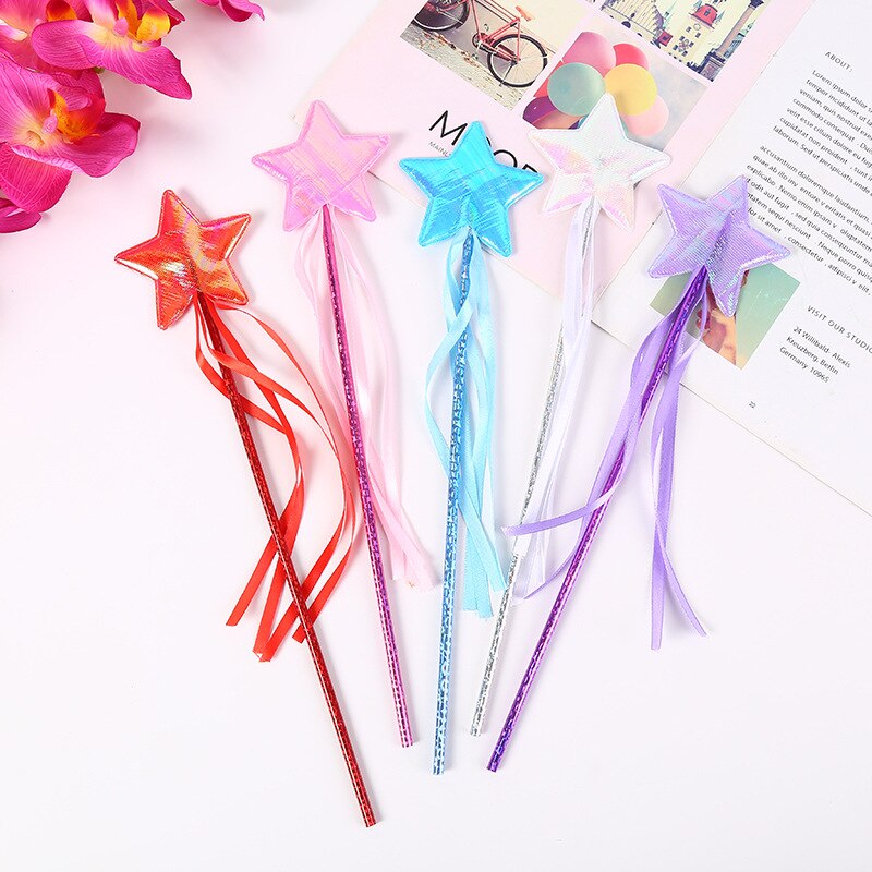 Mooie Fantasy Vijfpuntige Ster Toverstaf Kinderen Fairy Wand Meisje Party Halloween Prinses Rollenspel props