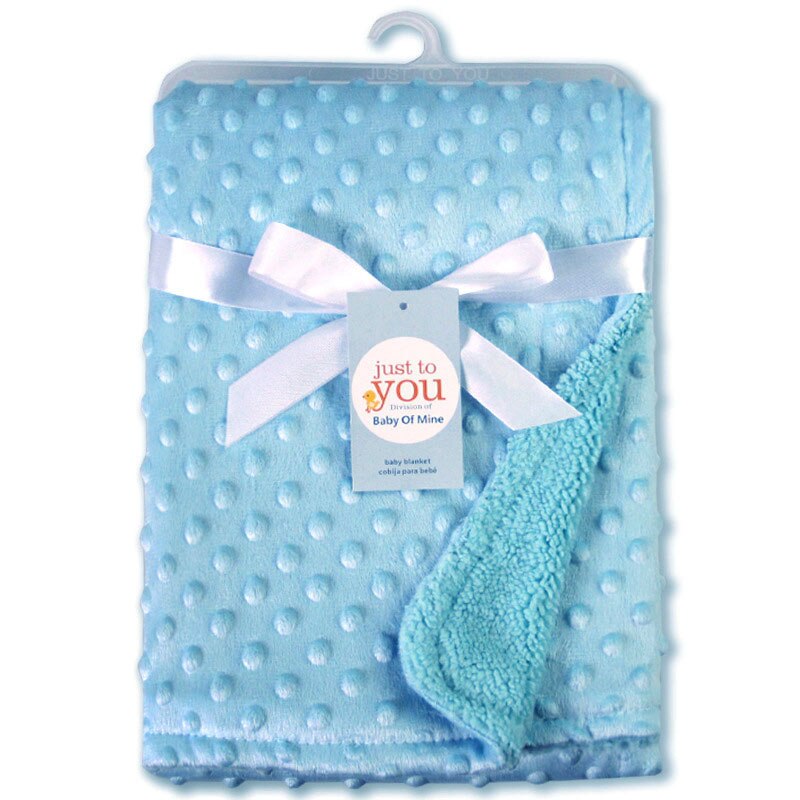 Baby Deken & Inbakeren Pasgeboren Thermische Zachte Fleece Effen Beddengoed Set Quilt: Blauw