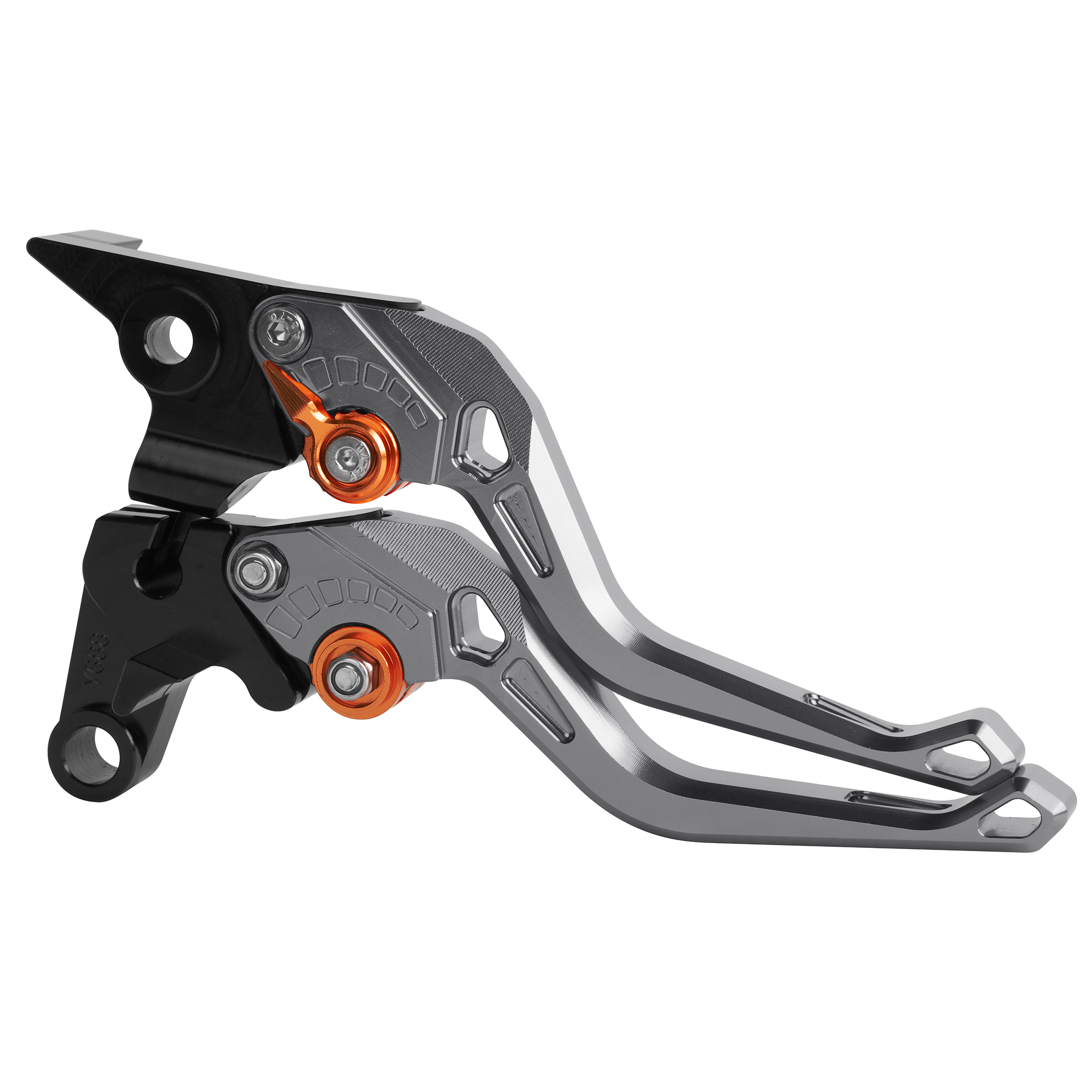 For Yamaha FZ6 FAZER S2 FZ6R MT-07 FZ-07 FZ8 XSR 700 900 ABS MT07 FZ07 MT 07 Motorcycle Adjustable Brake Clutch Short Levers: Titanium Orange