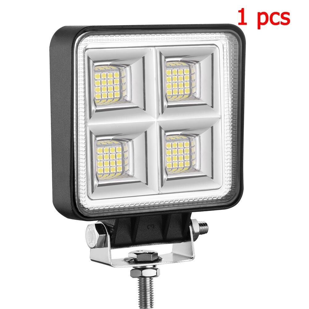ADZOON 4inch 128W Flood Beam LED Work Light 12v 24v for Off Road Truck Bus Boat Fog Light Car Light Assembly: 1 pcs 128W