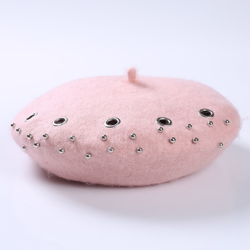 Baretti hattu naisten villa yksivärinen baskeri retro hattu retro tavallinen baretti hattu lämmin hattu naisten talvihattu: 07