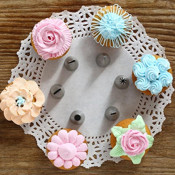 6pcs cookies Decorating Tools Stainless Steel Pastry Tube Set