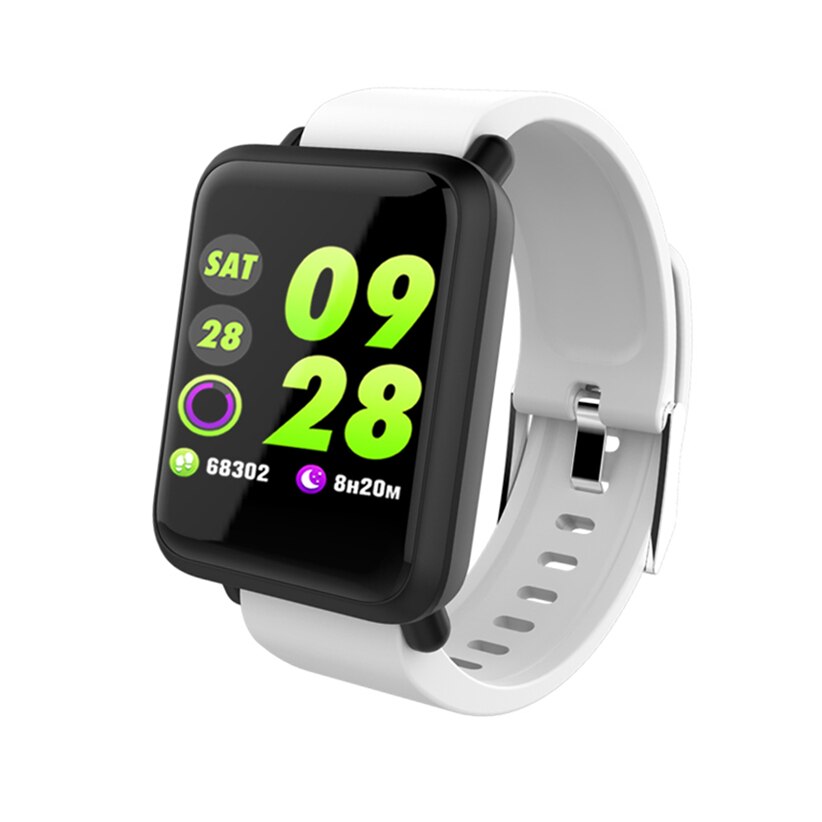 Smart Watch M28 IP68 Waterproof Bluetooth Heart Rate Blood Pressure Smartwatch for Xiao mi Android IOS Phone LINK SPORT 3: White