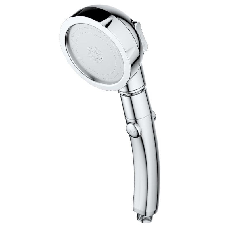 Amplificador de ducha de iones negativos de estilo japonés, ducha de mano ahorradora de agua, cabezal de ducha de agua de un botón 19QE: Plata