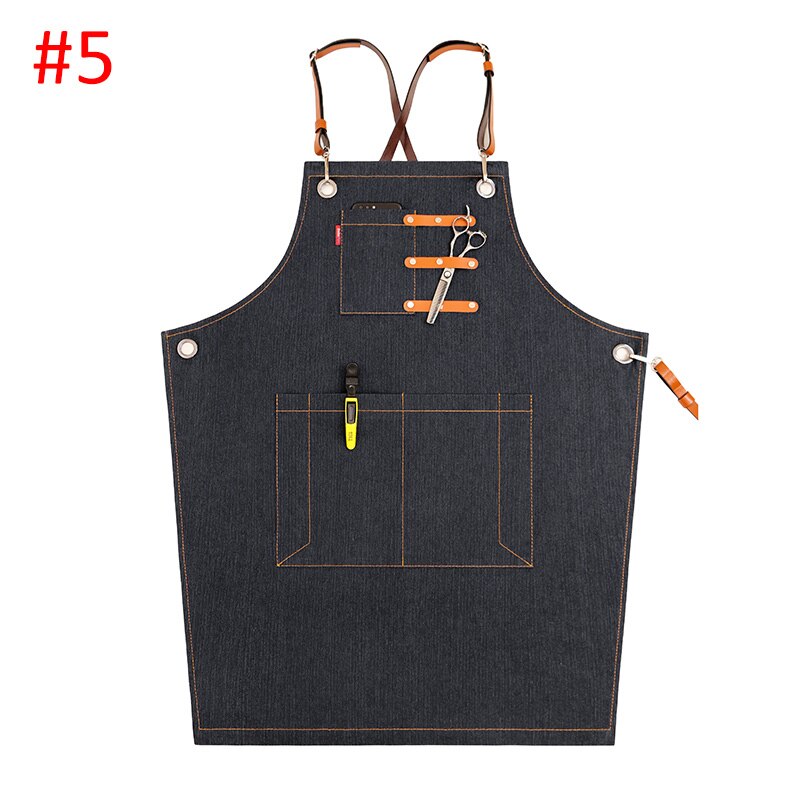Uniforme de Chef Unisex, ropa de cocinero sin mangas, transpirable, para cocina, delantales para tienda,: style5