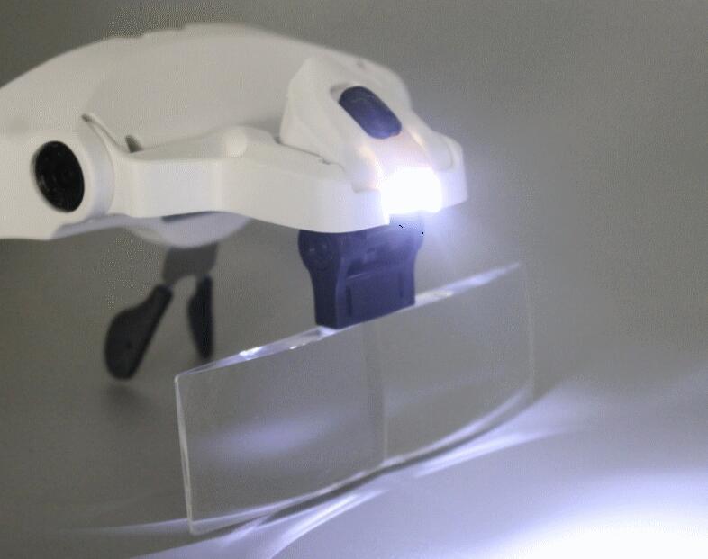 1.0X 1.5X 2.0X 2.5X 3.5X Verstelbare 5 Lens Loep Led Light Hoofdband Vergrootglas Glas Led Vergrootglazen Met Lamp