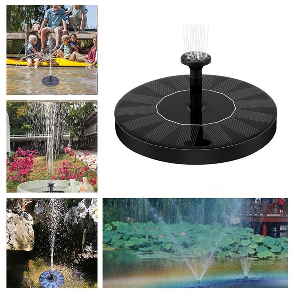 Mini Solar Powered Fountain Garden Pool Pond Solar Panel Floating Fountain Garden Decoration Fountain set