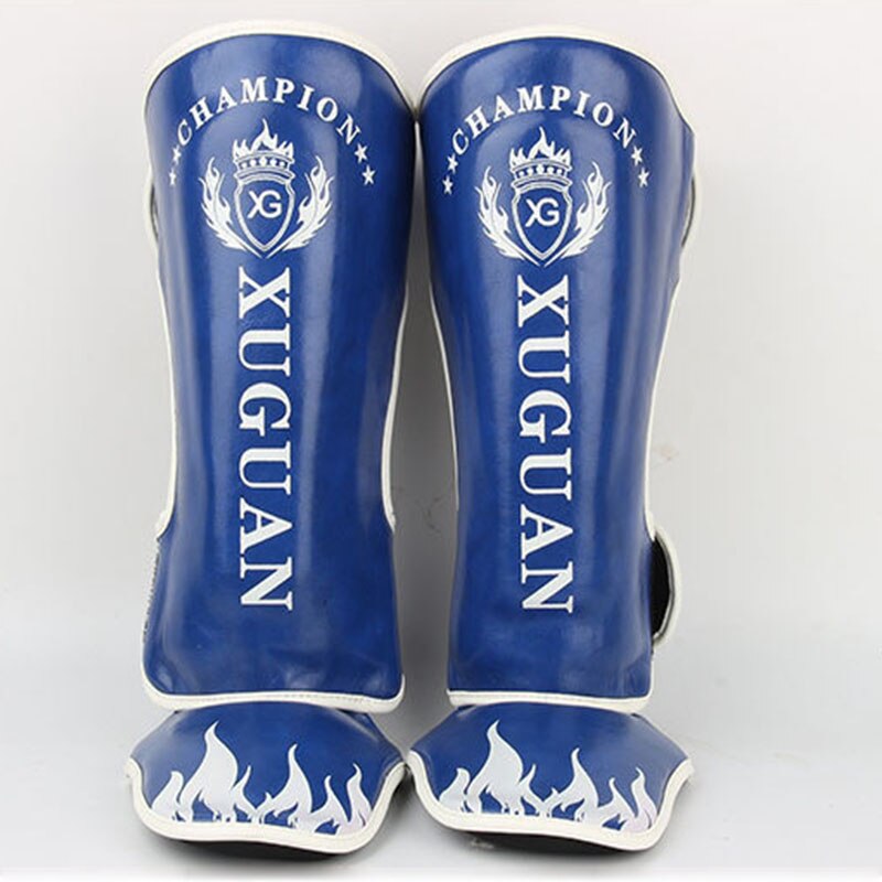 1 para MMA boks kostki wsparcie mężczyźni kobiety sprzęt Kickboxing Karate ochraniacze Sanda Muay Thai Legging: BLUE / S