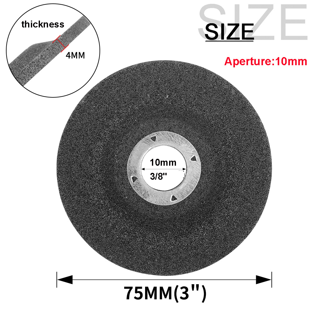 Muela de 50/75mm, disco de corte para amoladora angular de 2 "y 3", rueda de pulido de Metal, accesorios para amoladora angular, apertura abrasiva de 10/16mm: 6*6*16mm / Oro