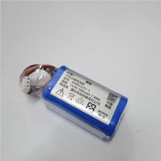 Rechargeable Lithium Battery Pack 14.8v 500mAh 7.4Wh 4IMR15 51-1 3-wire Plug