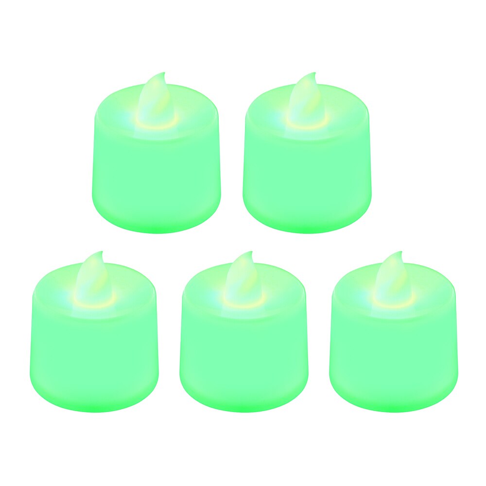 Bougie LED multicolore créative 1 pièce, Simulation de lampe couleur flamme bougie chauffe-plat maison mariage fête d&#39;anniversaire décoration de noël gargarisme: green