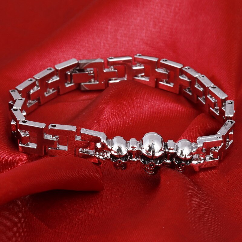 Neue Männer Edelstahl Armbinde &Ampere; Armreifen Schädel Männer Schmuck Zubehör Männlichen Punk Charme Armbinde Armbinde pulseira