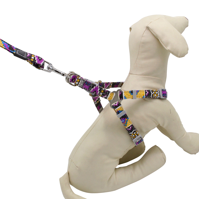 Indische Stijl Dog Harness en Leash Set Hond Canvas Band Vest En Trekkabel Voor Outdoor Lopen Voor Kleine Medium huisdieren