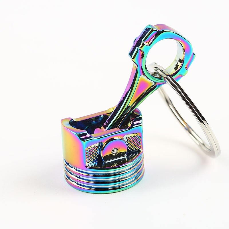 De cromo en del motor plateado pistón llavero cadena llavero llave Fob al por mayor cromo de plata de Color disponible: Big Piston Rainbow