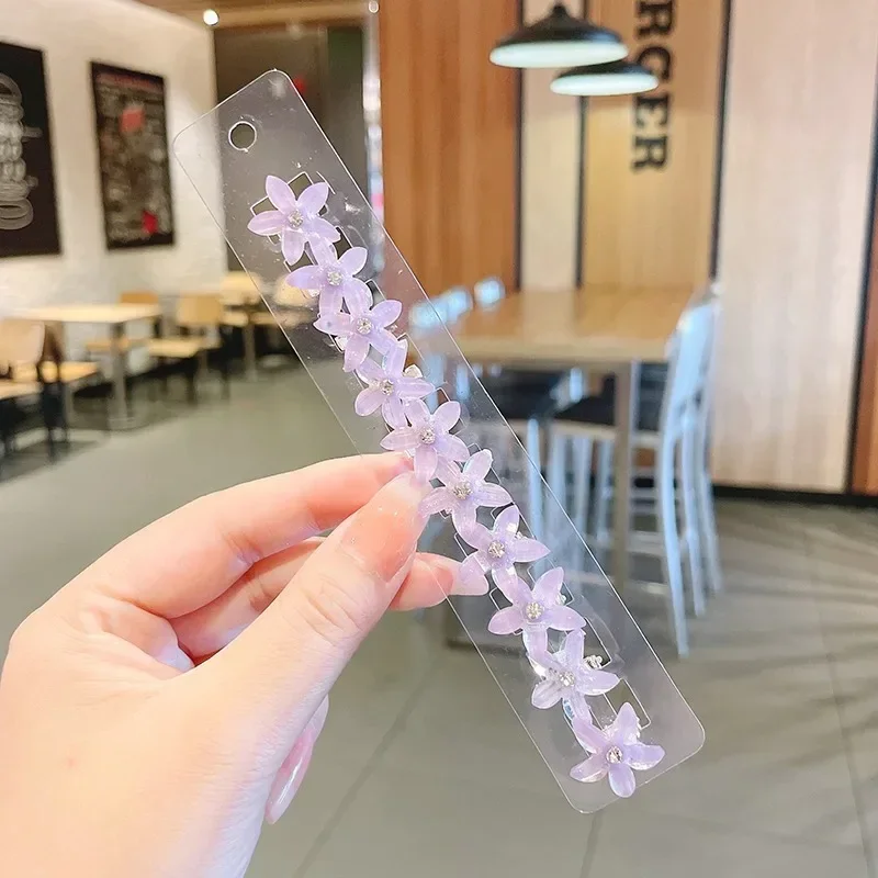 10PCS Flower Princess Girls Lovely Hair Buckle Hairpins Children Headwear Hairgrip Hair Clips Hair Accessories: Red