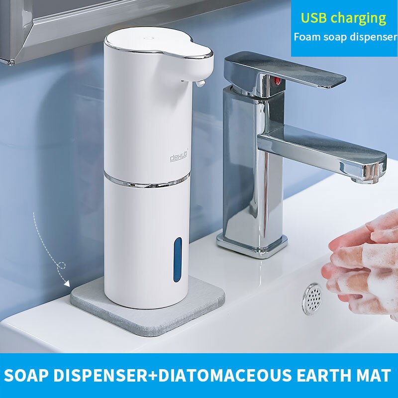 Automatic Foam Soap Dispensers Bathroom Smart Washing Hand Machine With USB Charging White ABS Material: Soap dispenser 2