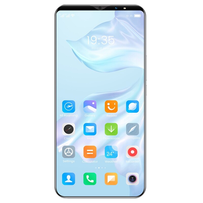 M10 Plus Smartphone 5,7-Zoll MTK6572 Dual-Ader 512MB RAM + 4GB Rom Dual Karte Dual bereithalten Android 4,0 Telefon Eu-stecker: Weiß