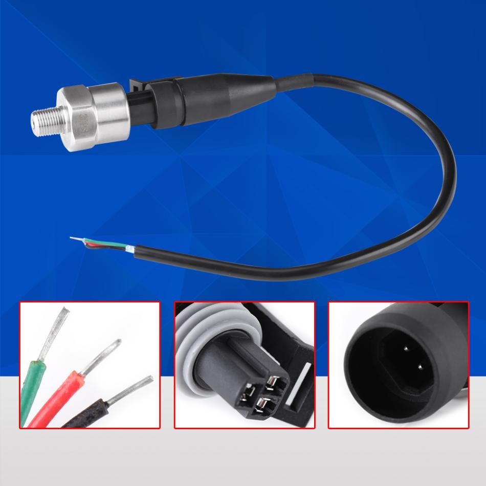 DC 5V 1/8NPT Thread Pressure Sensor Stainless Steel Pressure Transmitter Transducer Sender Sensor for Oil Fuel Diesel Water