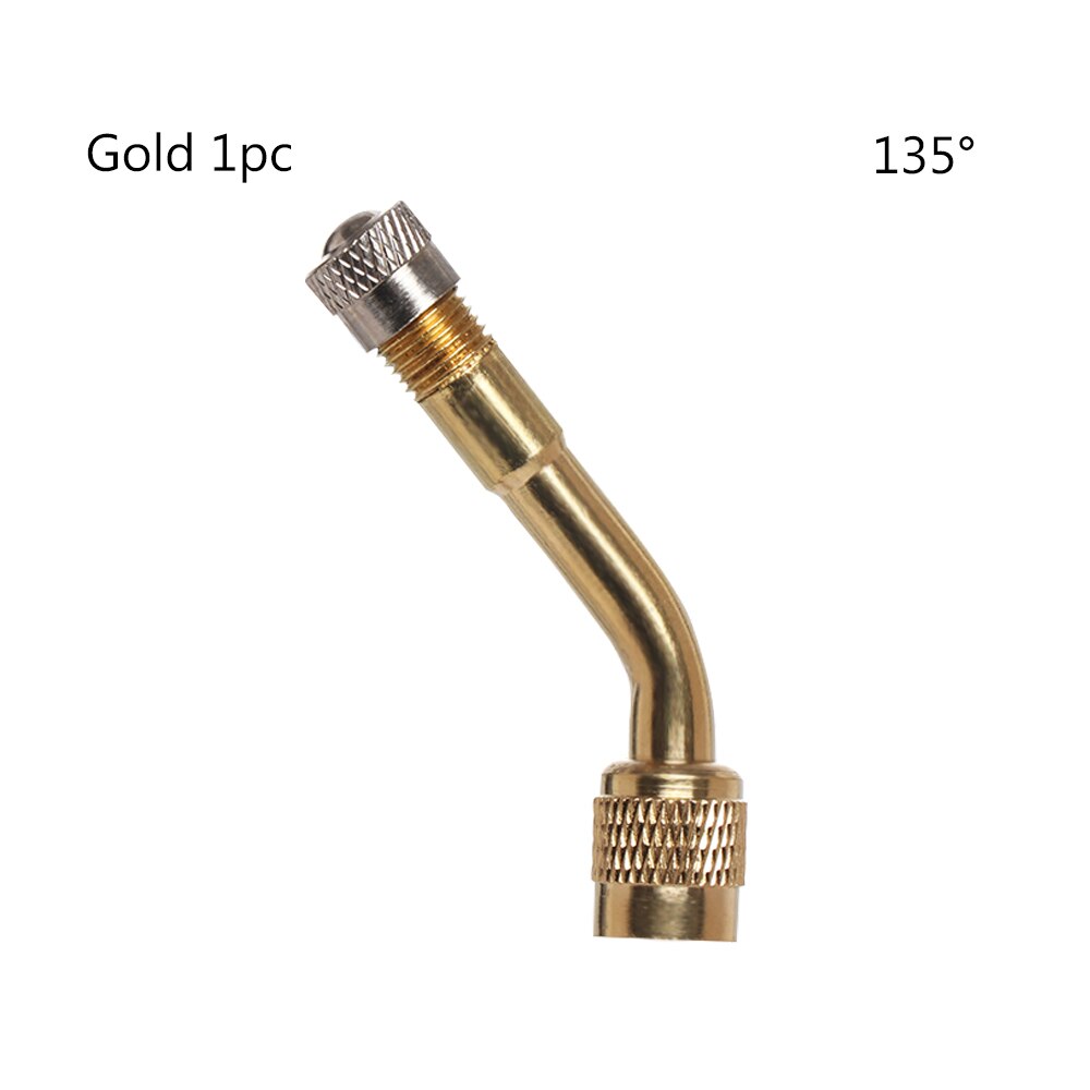 1Pc Hoek Gebogen Messing Air Tyre Ventiel Met Uitbreiding Adapter Voor Auto Vrachtwagen Motorfiets Fietsen Accessoires 3 Maten: Gold 135 -1PC