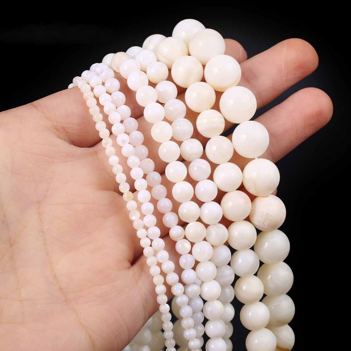Natürliche Streifen Muschel perlen Perlmutt schalen verlieren runde Perlen für Schmuck herstellung DIY Armbinde Halskette 15 ''Strang 2-10mm