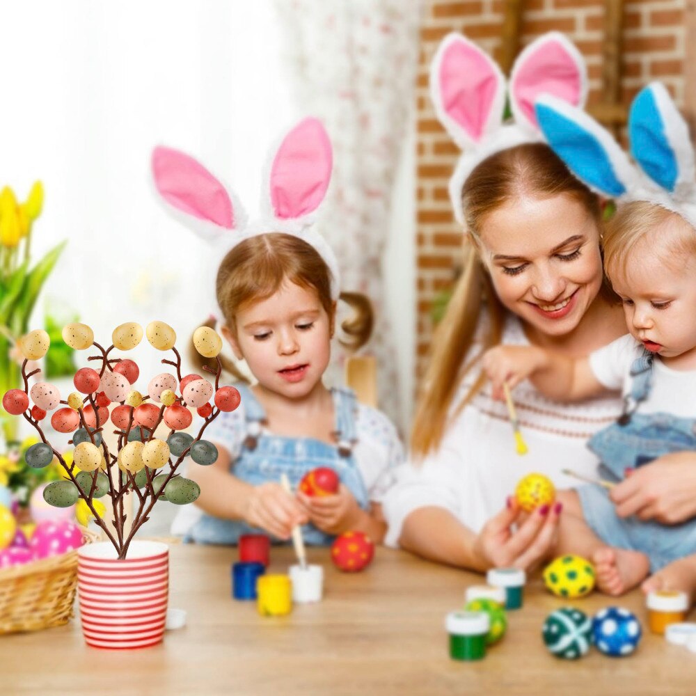 Easter Egg Tree Decor Branch With Painting Eggs Spring Party Supplies Kindergarten Decoration
