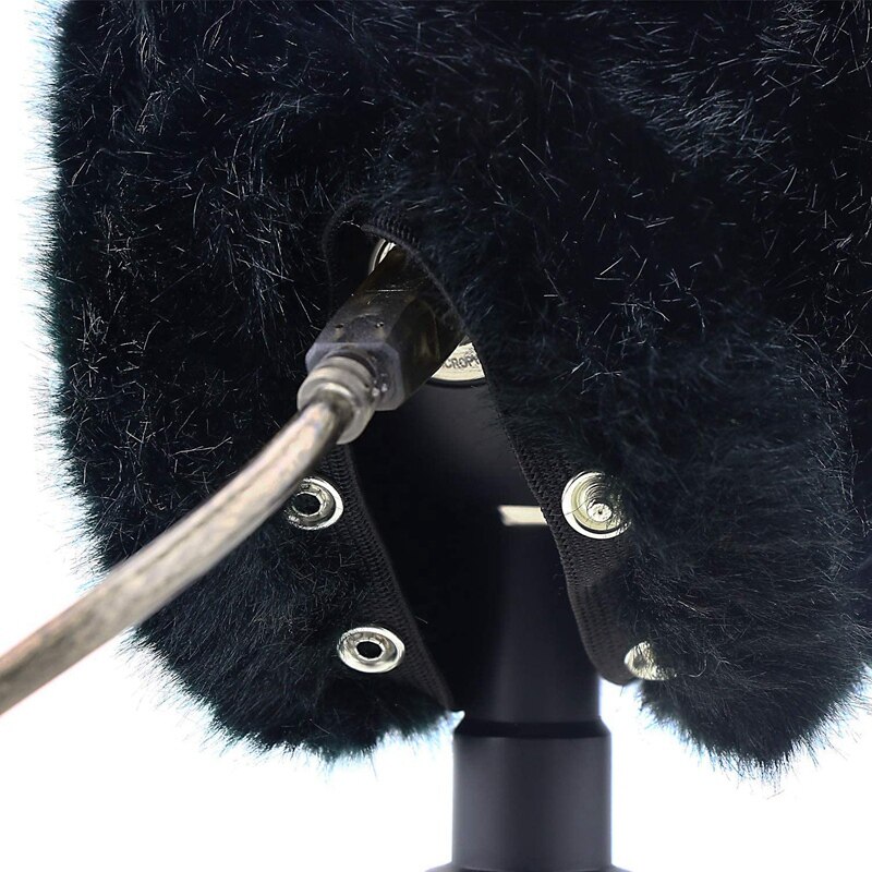 Harige windkap voor microfoon, windkap voor verbeterde blauwe sneeuwbalmicrofoon