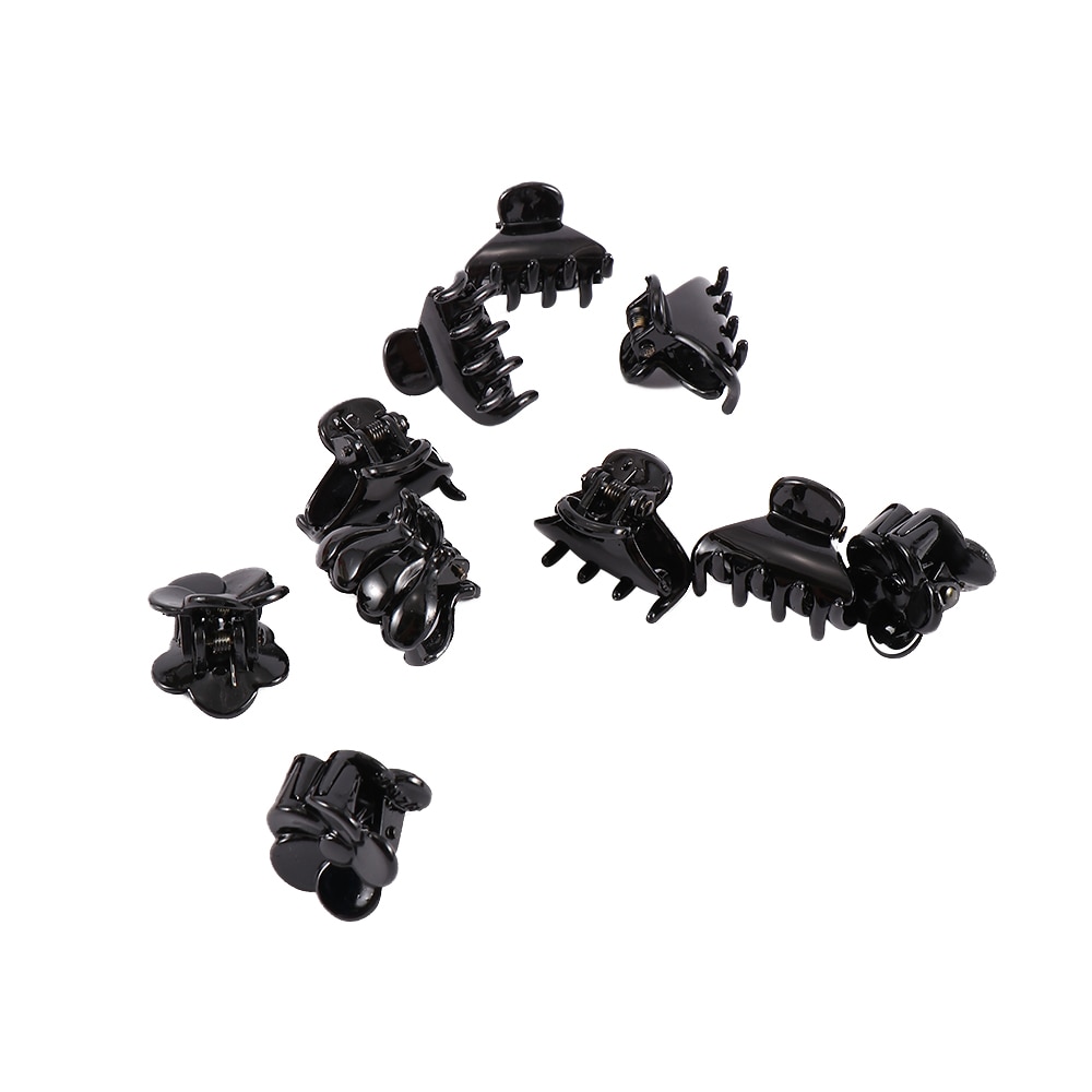 Pinzas pequeñas de plástico para el pelo para mujer, herramientas de estilismo para el cabello, salón de belleza, a la , color negro, 10 unids/set por juego