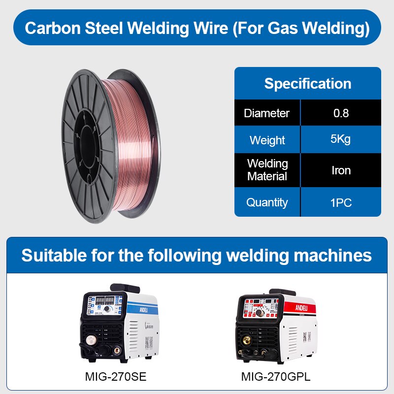 ANDELI 0.8/1.0mm 1kg Carbon Steel Welding Wire for Gas Welding MIG Welding Wires for MIG Welding Machine