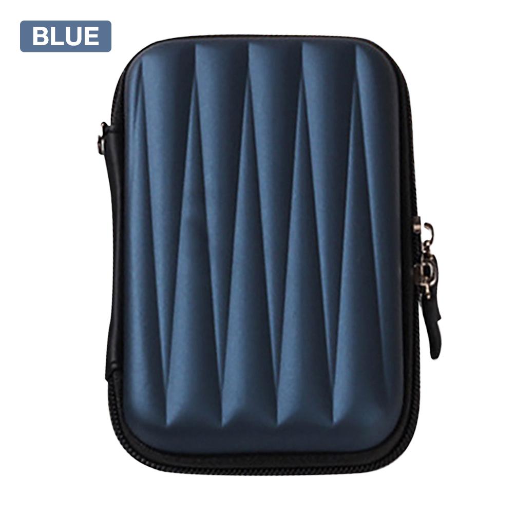 2.5 Inch Protection Bag Case Portable Hard Drive Box For External Hard Drives For USB Cable Charger Power Bank Earphone Case: Blue