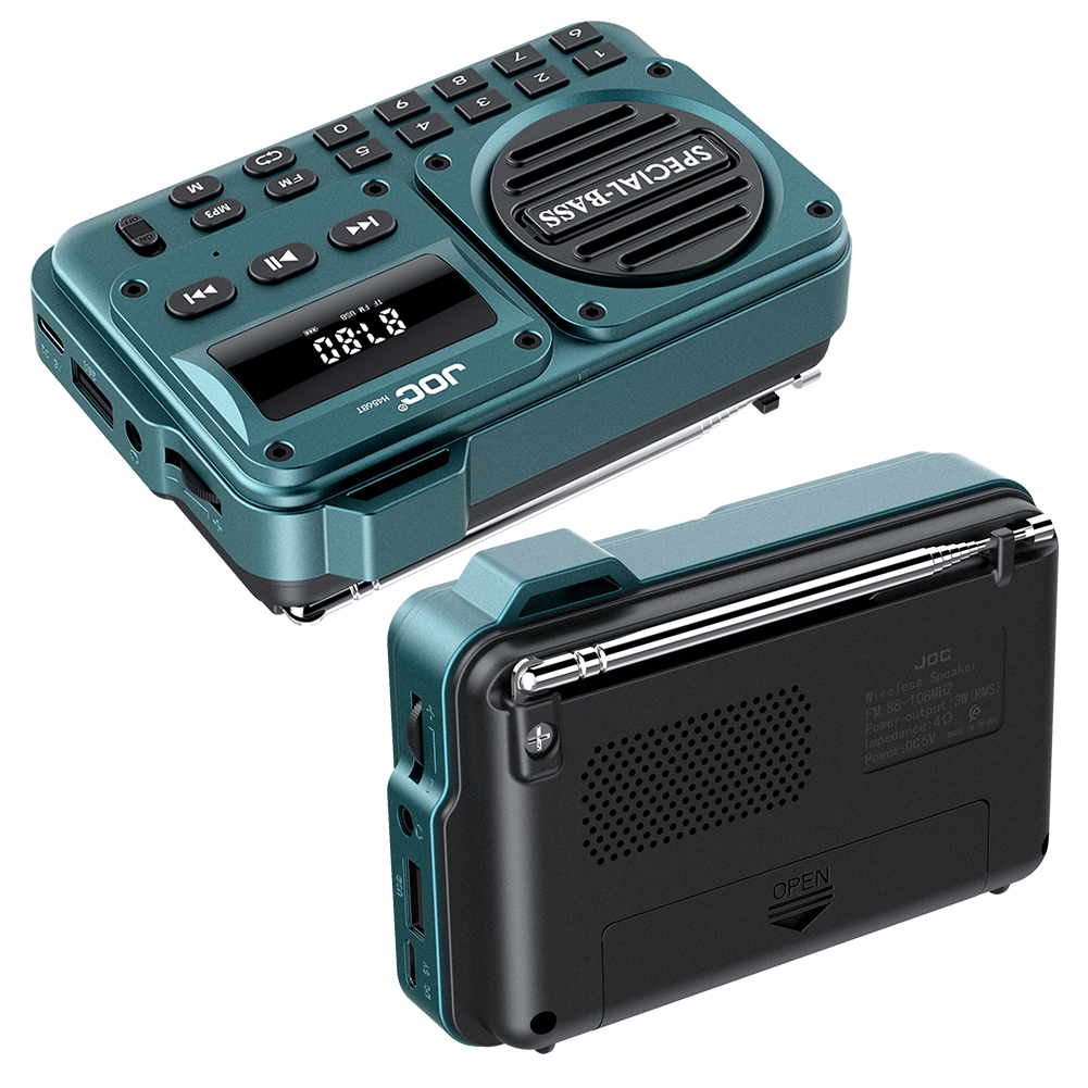 Portable Digital FM Radio Rechargeable BT 5.4 Radio Recorder with LED Display High Sound Speaker FM Frequency 87.5-108
