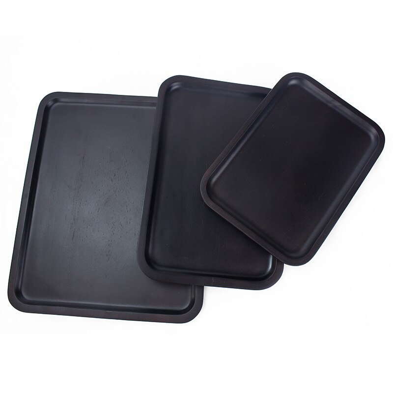 Storage Box Wood Pan Plate Fruit Dishes Saucer Tea Tray Dessert Dinner Bread Wood Plate Japanese Round/Rectangle Home Decoration