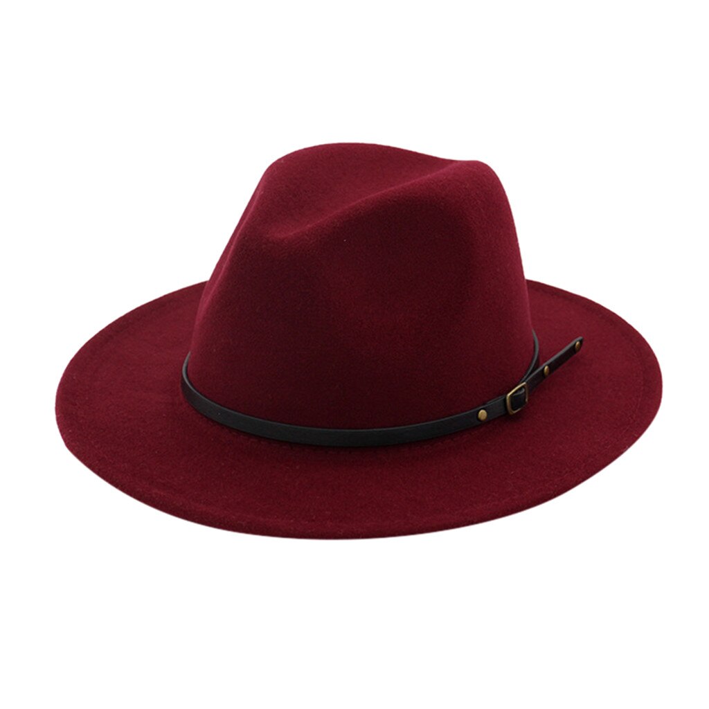 Summer Women Men Casual Trendy Beach Simplicity Sun Straw Hat Gangster Cap Unisex Retro Gentleman #YJ: Wine 