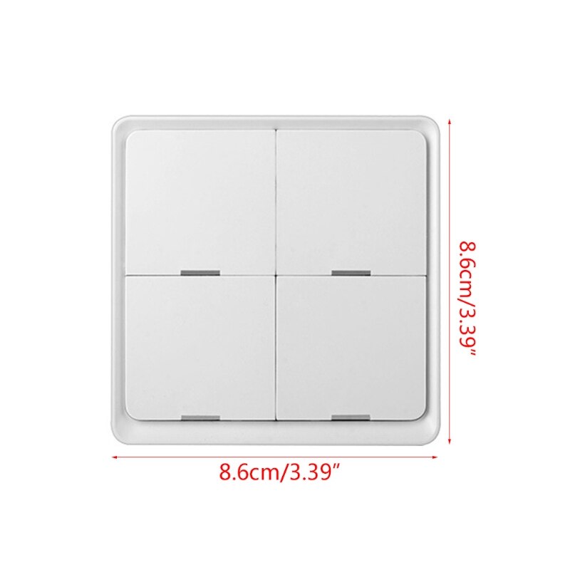 Interruptor inalámbrico de 4 entradas con botón pulsador, automatización con batería