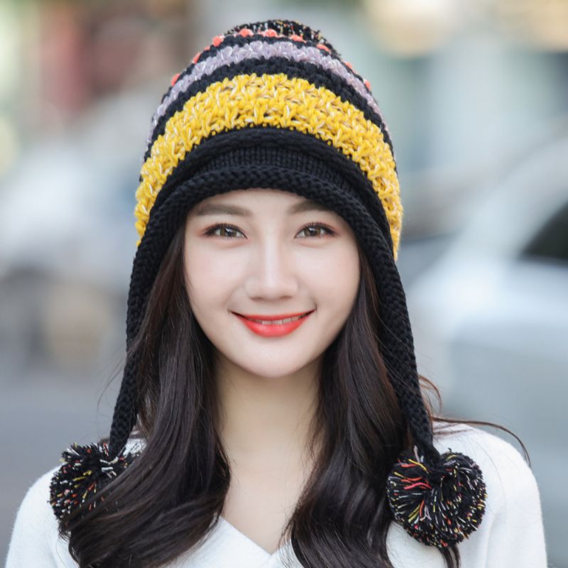 Women Winter Knitted Beanie Hat Cold Weather Warm Skull Cap Cute Casual Girls Knit Cap
