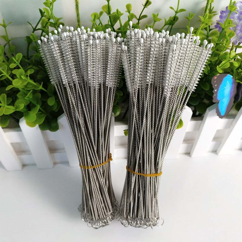 10 Stuks Nylon Baby Fles Accessoires Straw Cleaners Borstel Voor Drinkbeker Pijp Rvs Fles Pijp Brush Cleaner