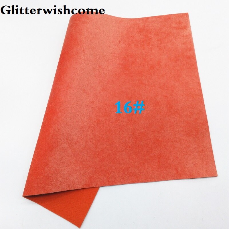 Glitterwishcome 21X29CM A4 Size Vinyl Voor Bows Pu Fluwelen Leer Fabirc Faux Lederen Lakens Voor Bows, GM118A: 16