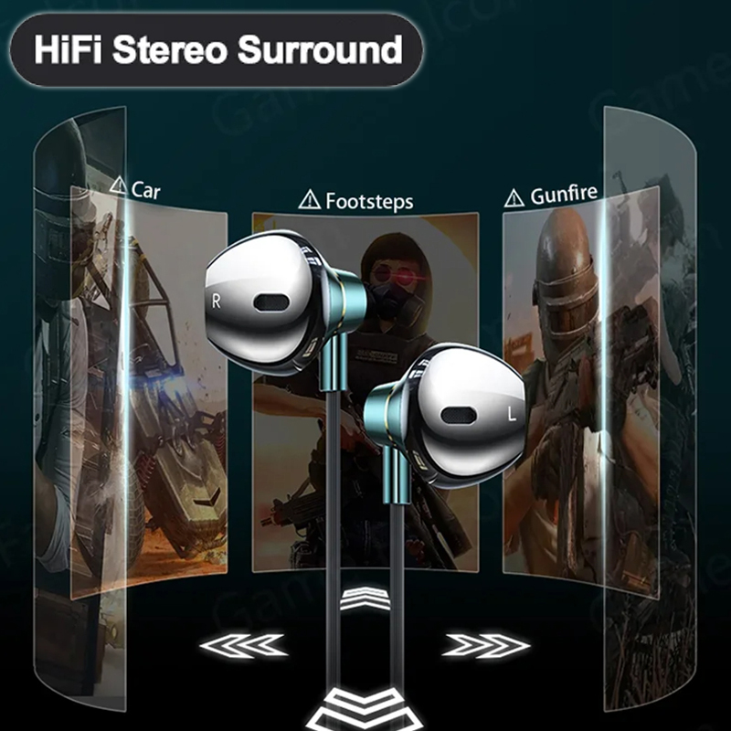 Type-C in-ear bedrade karaoke-hoofdtelefoon 3,5 mm stereo muziek oordopjes Handenvrije headset-oortelefoon met microfoon