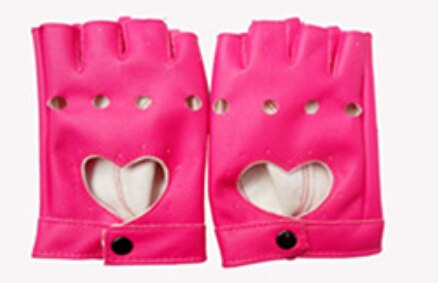 Guantes de cuero sin dedos para mujer, manopla de mitad de dedo, transpirables, para: RS