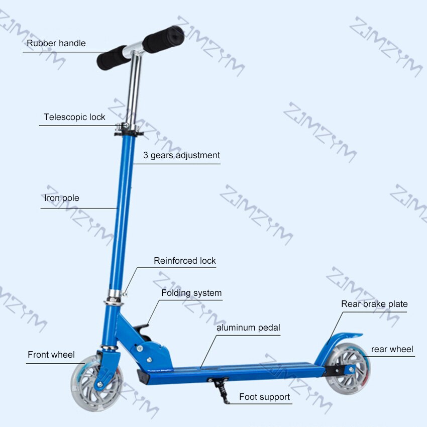 Kids Kinderen Kick Scooter Opvouwbare Pu 2 Wielen Aluminium Voetpedaal Scooters Hoogte Verstelbare Oefening Speelgoed Skateboard