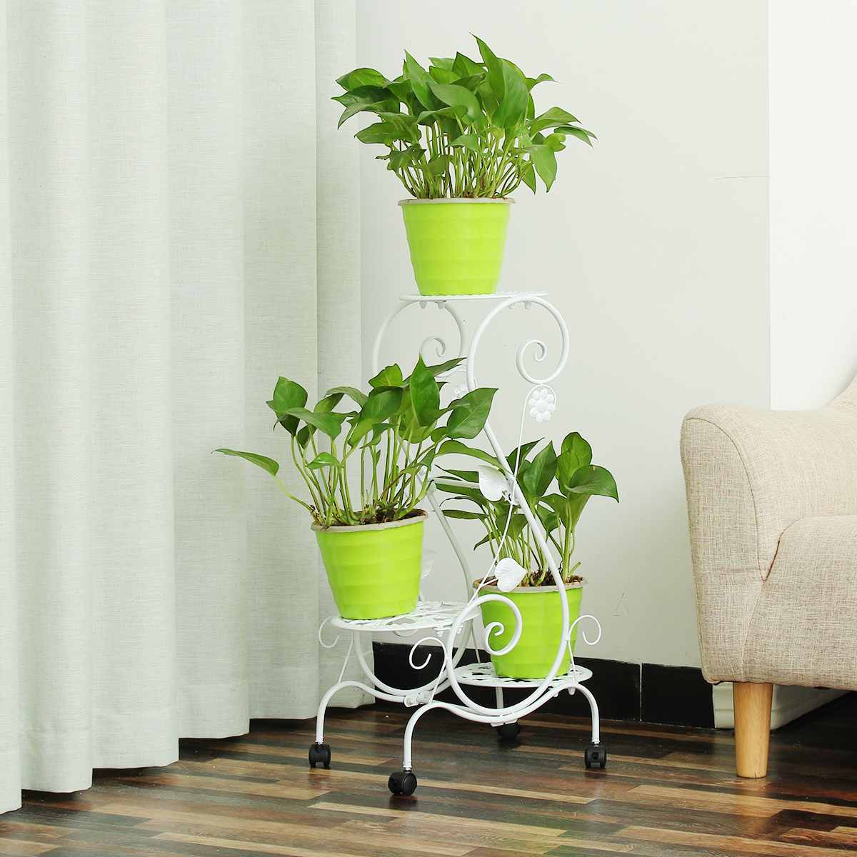 thumbnail image 2 of 3 Tier Metal Plant Stand Flower Rack Pot Storage R... - Vicedeal 2 of 13