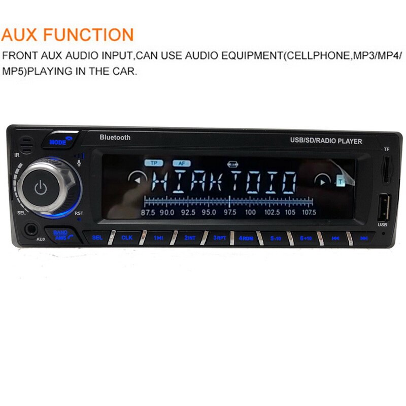 LCD Screen RDS 1 Din Car Radio DAB+ Car Bluetooth Card Machine Digital Audio Broadcast MP3/WMA Hands-Free FM USB SD