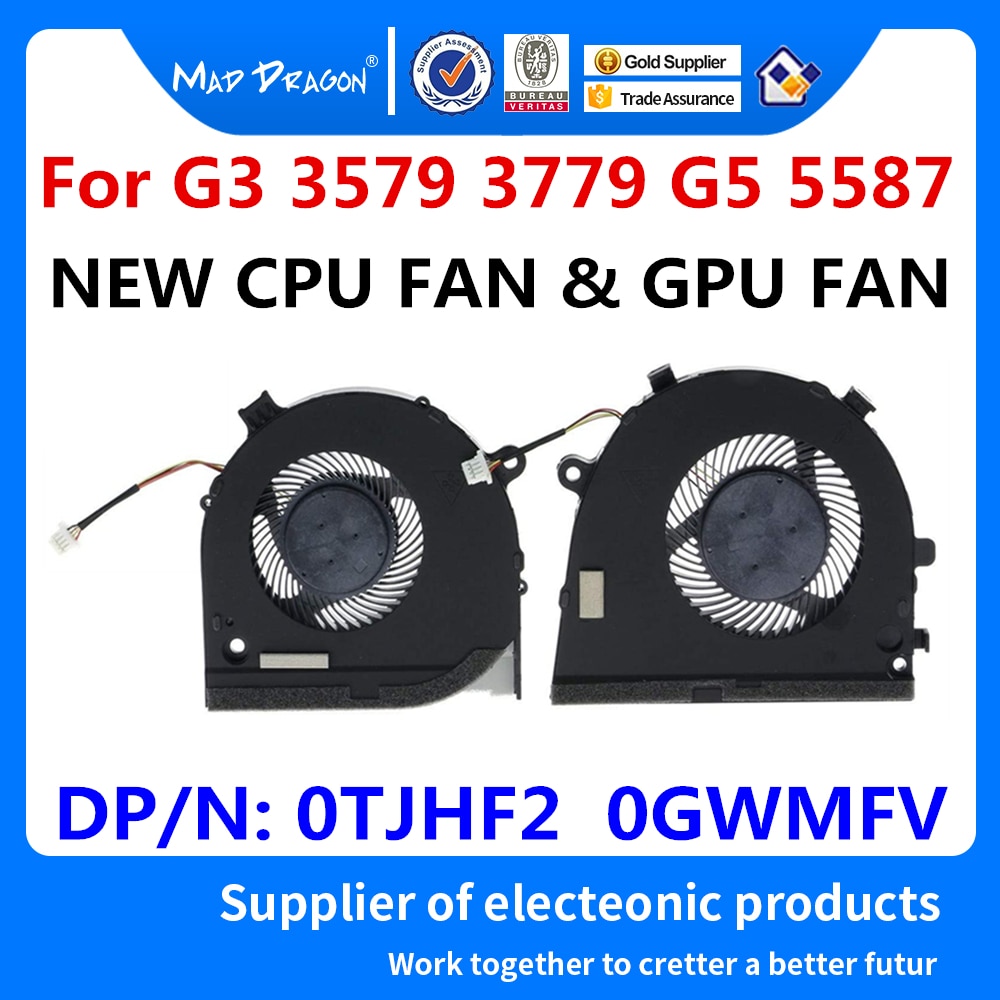 Originele Cpu Fan Gpu Fan Voor Dell G3 3579 G3 3779 G5 5587 G5 15 5587 Serie Koelventilator koeler 0TJHF2 TJHF2 0 Gwmfv Gwmfv