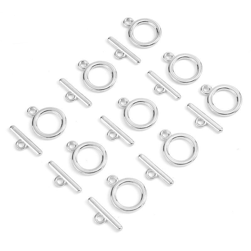 10 unids/lote de cierre OT clásico para DIY, collar, pulsera, fabricación de joyas, conector, cierre de palanca, accesorios de joyería, suministros: Negro