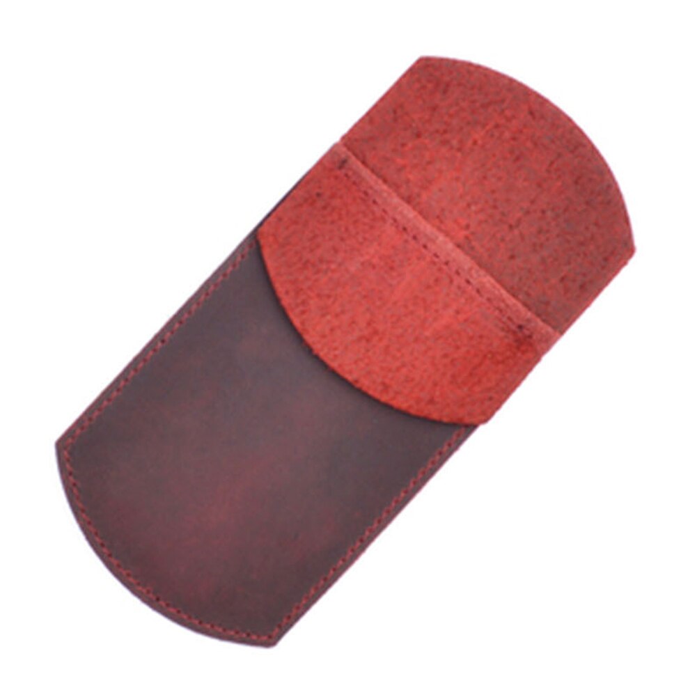Essentials Werk Schoolbenodigdheden Student Kantoor Draagbare Retro Pocket Protector Pen Houder Pu Leather Pouch Handgemaakte Etui: Wine Red