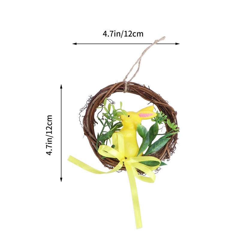 2pcs Easter Wall Hanging Garland Wreath Pendant Artificial Easter Garland